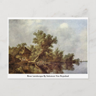 Postal Paisaje Del Río Por Salomon Van Ruysdael