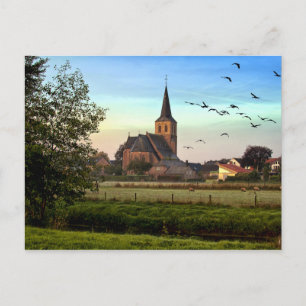 Postal Paisaje del Sunrise de la Iglesia del Reino de Dio