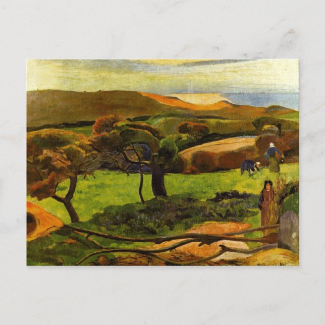 Postal Paisaje desde Bretaña por Paul Gauguin (Anverso)