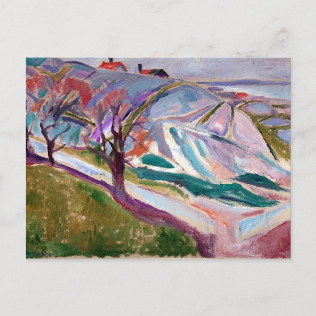 Postal Paisaje Edvard Munch, Kragerø (Anverso)