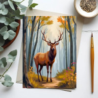 Paisaje en acuarela del bosque de alces