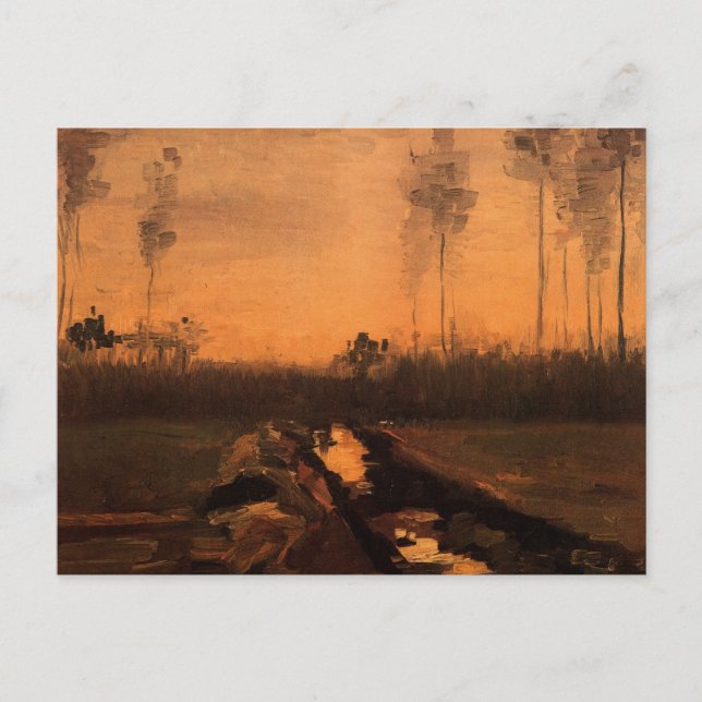 Postal Paisaje en Dusk por Vincent van Gogh (Anverso)