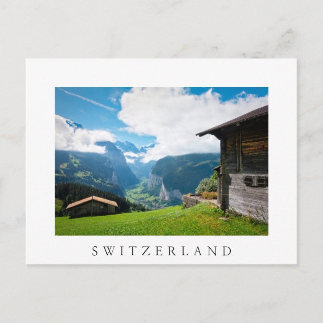 Postal Paisaje en el valle de Lauterbrunnen en Suiza (Anverso)