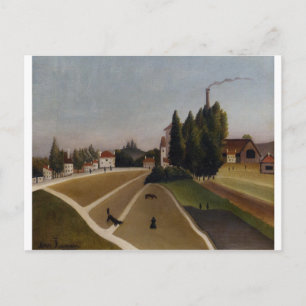 Postal Paisaje en fábrica por Henri Rousseau