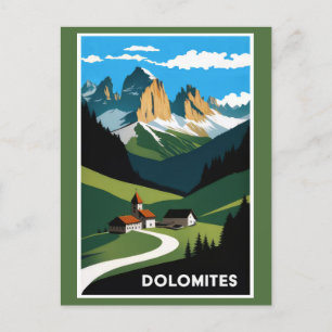 Postal Paisaje en Italia de las montañas de los Dolomitas