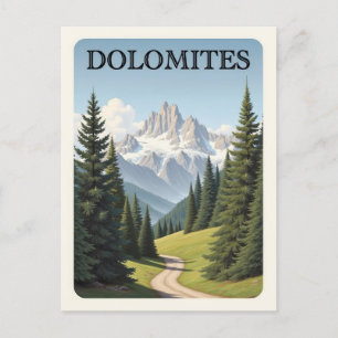 Postal Paisaje en Italia de las montañas de los Dolomitas