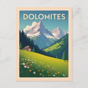 Postal Paisaje en Italia de las montañas de los Dolomitas