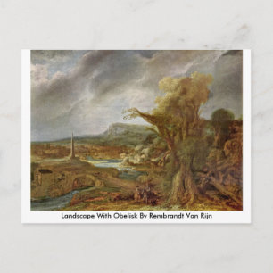 Postal Paisaje En Obelisk Por Rembrandt Van Rijn