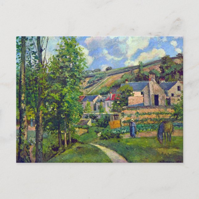 Postal Paisaje en Pontoise por Camille Pissarro (Anverso)
