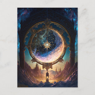 Postal Paisaje espacial de la fantasía cósmica