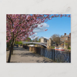 Postal paisaje fluvial de la ciudad de York