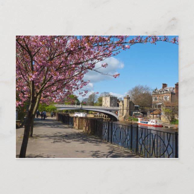 Postal paisaje fluvial de la ciudad de York (Anverso)