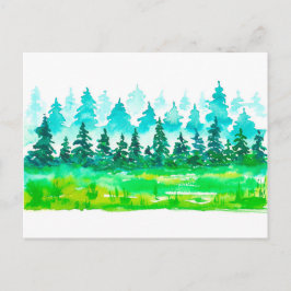 Postal Paisaje forestal de verano.