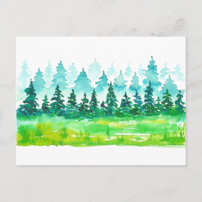 Postal Paisaje forestal de verano. (Anverso)