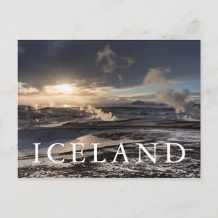 Postal Paisaje geotérmico invernal