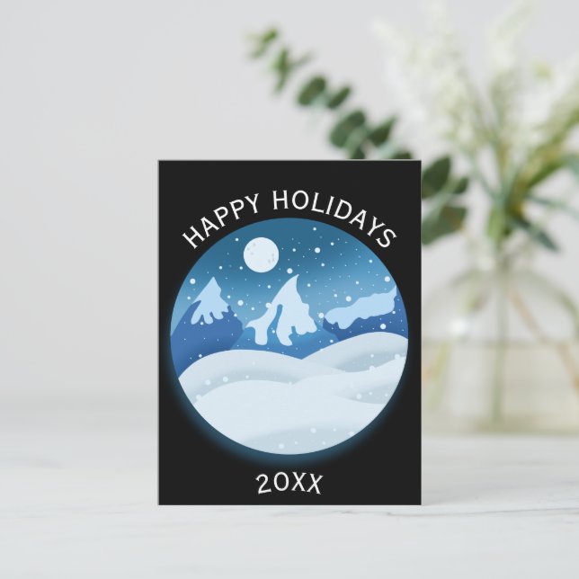 Postal Paisaje helado pacífico (Anverso de pie)