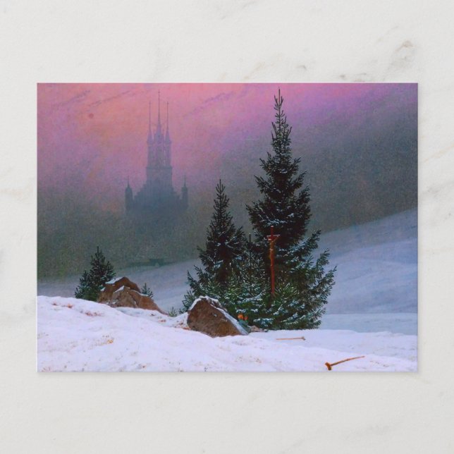 Postal Paisaje invernal Caspar David Friedrich (Anverso)