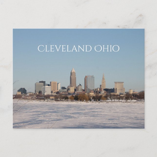 Postal Paisaje invernal de Cleveland (Anverso)