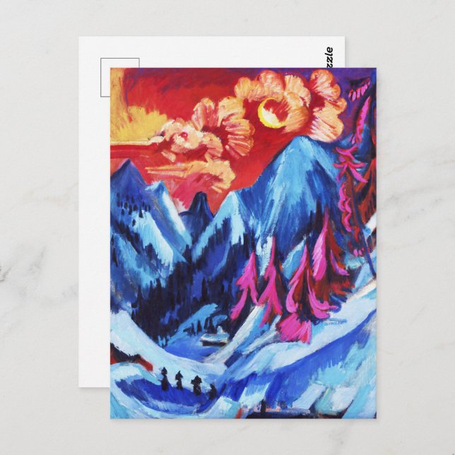 Postal Paisaje invernal de Ludwig Kirchner a la luz de la (Anverso / Reverso)