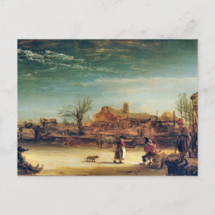 Postal Paisaje invernal de Rembrandt Postcard