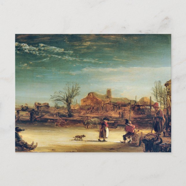 Postal Paisaje invernal de Rembrandt Postcard (Anverso)