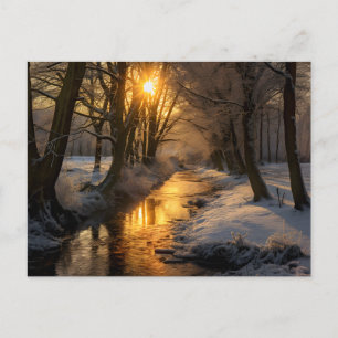 Postal Paisaje invernal, hermoso paisaje,