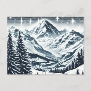 Postal Paisaje invernal nevado