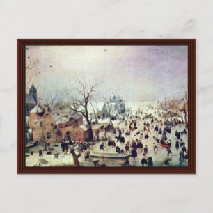 Postal Paisaje Invierno De Avercamp Hendrik