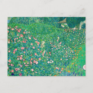 Postal Paisaje italiano floral de Klimt Art Nouveau