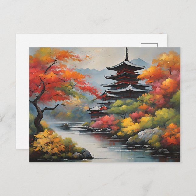 Postal Paisaje japonés (Anverso / Reverso)