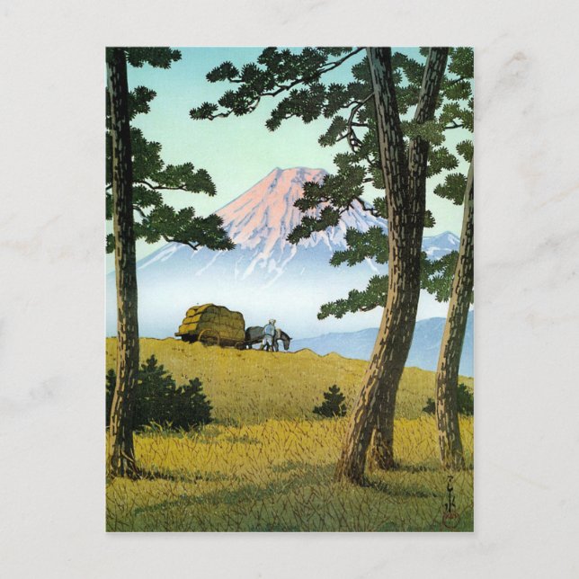 Postal Paisaje japonés oriental fresco el monte Fuji del (Anverso)