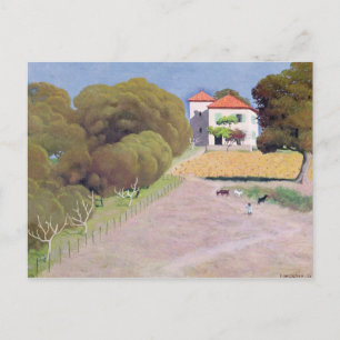 Postal Paisaje, La casa con el techo rojo, 1924