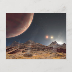 Postal Paisaje lunar con tres soles