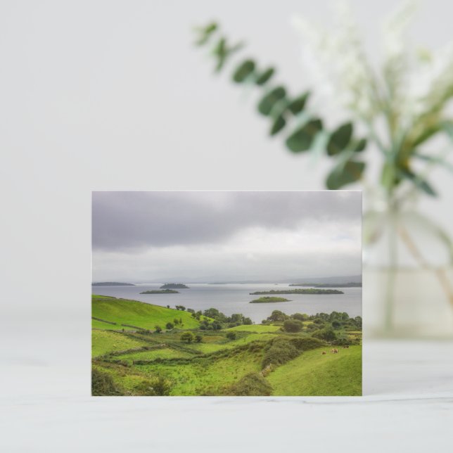 Postal Paisaje mágico sobre Irlanda, personalizado (Anverso de pie)