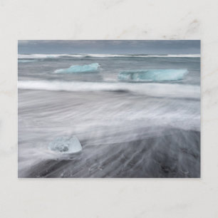 Postal Paisaje marino agitado con hielo, Islandia