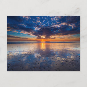 Postal Paisaje marino dramático, puesta de sol, CA