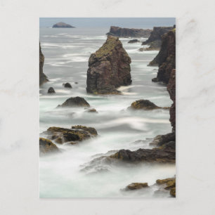 Postal Paisaje marino y montones de mar, Shetland
