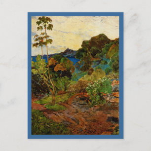 Postal Paisaje martiniqués de Paul Gauguin (1887)