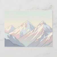 Paisaje minimalista de montañas en tonos pastel