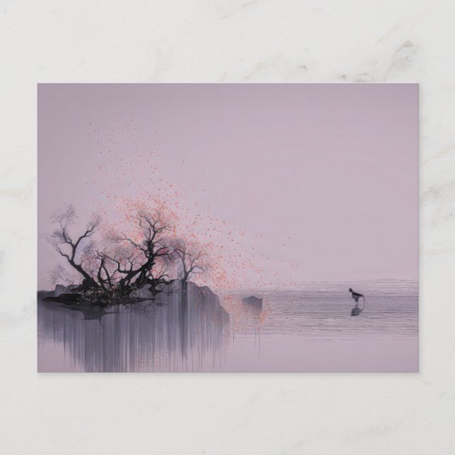 Postal Paisaje minimalista de Zen (Anverso)