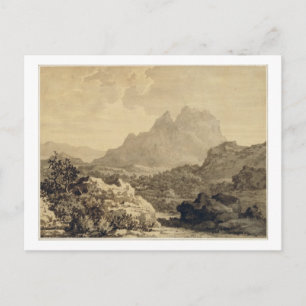 Postal Paisaje montañoso, c.1780 (lavado gris y marrón)