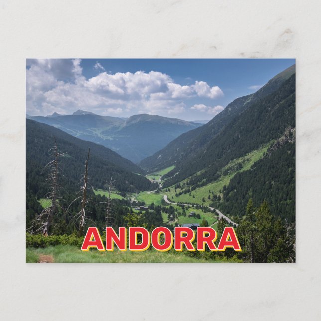 Postal Paisaje montañoso de Andorra (Anverso)