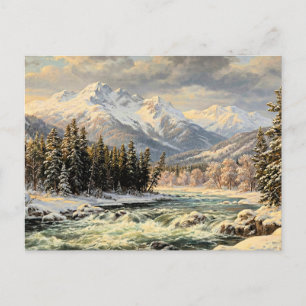 Postal Paisaje montañoso nevado