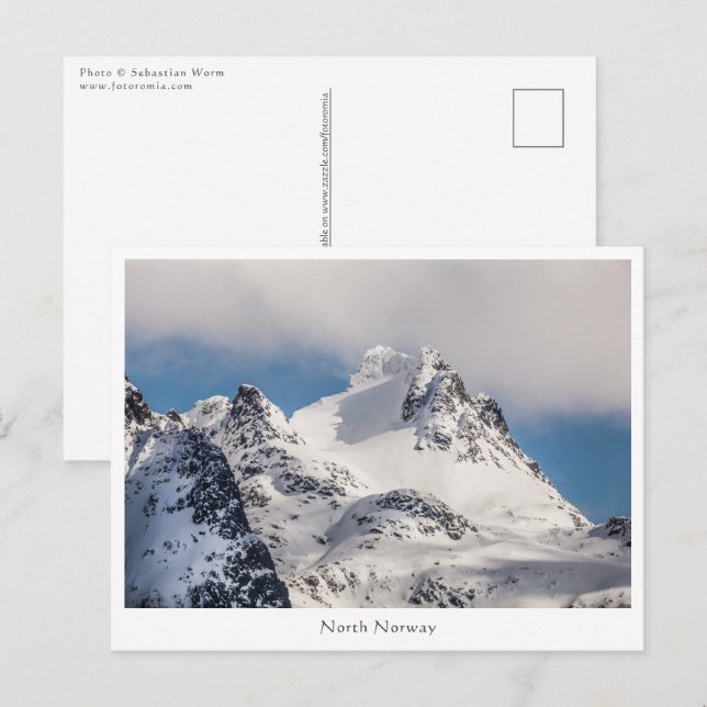 Postal Paisaje montañoso nevado (Anverso / Reverso)