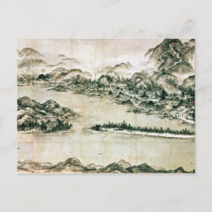 Postal Paisaje montañoso y río