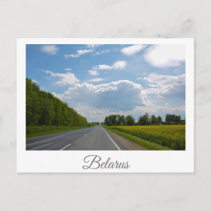 Postal Paisaje natural Canola Campo Rural Bielorrusia