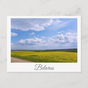 Postal Paisaje natural Canola Campo Rural Bielorrusia Gro