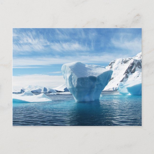 Postal Paisaje natural de la Antártida de Iceberg (Anverso)