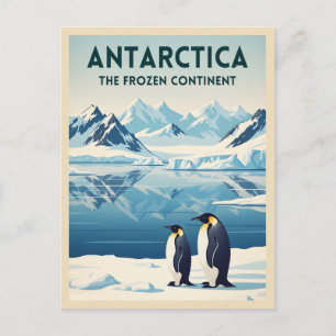 Postal Paisaje natural de la Antártida de viaje vintage r