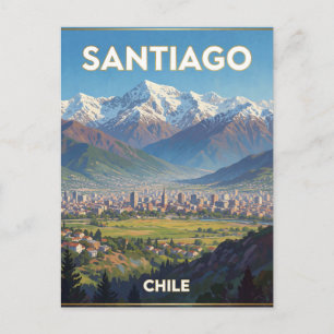 Postal Paisaje nevado de los Andes en Santiago de Chile